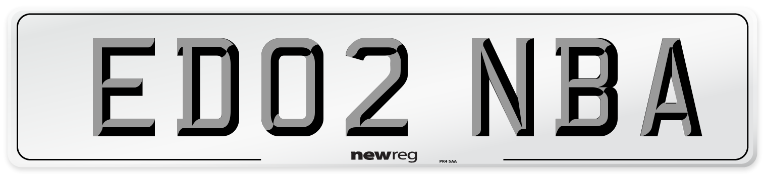 ED02 NBA Number Plate from New Reg